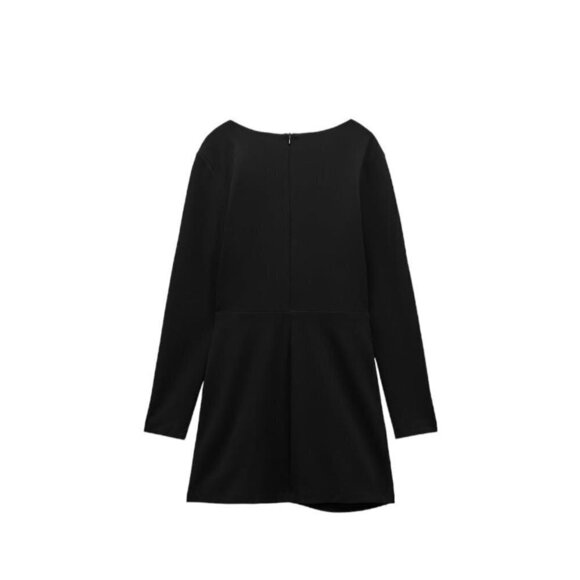 ZARA DRAPED DRESS BLACK SIZE S| 8538/332 - Picture 3 of 4